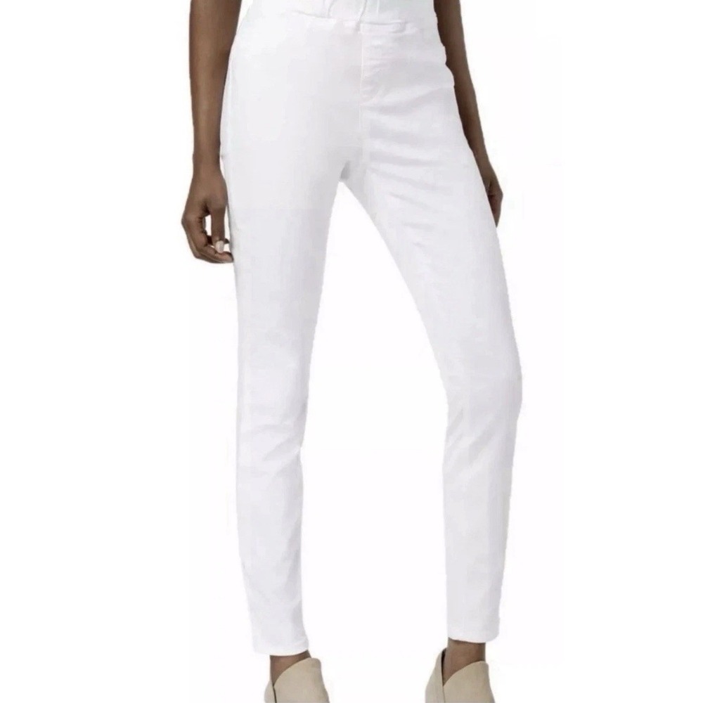 NWT Eileen Fisher White Organic Cotton Jeans Sz XL Stretch Pull On Elastic Ankle